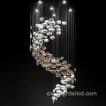 Lámpara de araña led de cristal moderna de moda contemporánea